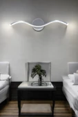 LEGACY Wave Modern Tasarım Gri Renk Gün Işığı Ledli Banyo - Mutfak - Salon Led Duvar Aplik - 4