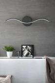 LEGACY Wave Modern Tasarım Siyah Renk Gün Işığı Ledli Banyo - Mutfak - Salon Led Duvar Aplik - 3