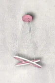 LEGACY Rings Modern Tasarım Pembe Renk - Yatak Odası - Salon -Çocuk Odası - Mutfak Beyaz Led 2 Li Avize - 4