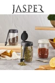 Jasper Qlux JPR-0102 6 Adet 370mm Kaşıklı Açılır Kapaklı Çok Amaçlı Cam Tuzluk Biberlik Baharat Seti thumbnail 3