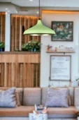 LEGACY Nil Özel Tasarım Modern Dekoratif Cafe Yeşil içi Gold Renk Sarkıt Cafe - Mutfak Tekli Avize - 3