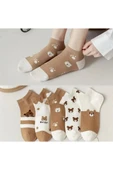 Garanti Çorap  5 li Kadın Patik Çoraplar Sevimli Ayıcık Bilek Boy thumbnail 1