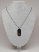 Siyah Desen Detaylı Taşlı Erkek Çelik Kolye (56036) thumbnail 2