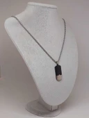 Siyah Desen Detaylı Taşlı Erkek Çelik Kolye (56036) thumbnail 5