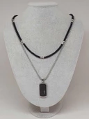 Night Serisi Erkek Doğal Taşlı Çelik Kolye (56032) - 2