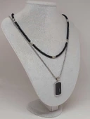 Night Serisi Erkek Doğal Taşlı Çelik Kolye (56032) - 4