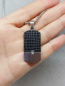 Night Serisi Erkek Doğal Taşlı Çelik Kolye (56036) thumbnail 3