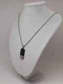 Siyah Desen Detaylı Taşlı Erkek Çelik Kolye (56036) thumbnail 4