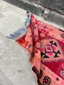 75x360 cm Pembe Renk Boho Stili Uzun Yolluk, Antik Antre ve Giriş Yolu Halısı - 5