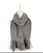 Angora Tavşan Tüğü Şal 60X180 - Gri - 1
