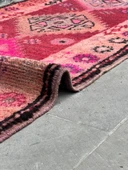 75x360 cm Pembe Renk Boho Stili Uzun Yolluk, Antik Antre ve Giriş Yolu Halısı - 2