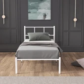 Karyola, Cemre Metal Karyola, 90X190 cm, Beyaz Renk thumbnail 3