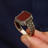 Akik Taşlı Kazaz Model 925 Gümüş Yüzük thumbnail 5