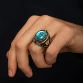 İsimli Mavi Taşlı 925 Ayar Gümüş Yüzük thumbnail 6