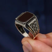 Siyah Oniks Taşlı Kazaz Model 925 Gümüş Yüzük thumbnail 6