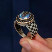 Mistik Topaz Taşlı Kordon Model 925 Gümüş Yüzük thumbnail 6