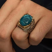 İsimli Mavi Taşlı 925 Gümüş Yüzük thumbnail 3