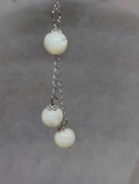 Sedef Taşı Beyaz Zincirli Kolye (14355) - 4