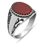 Akik Oval Taşlı 925 Gümüş Yüzük thumbnail 2