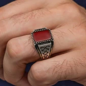 Akik Taşlı Kazaz Model 925 Gümüş Yüzük thumbnail 3