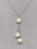 Sedef Taşı Beyaz Zincirli Kolye (14355) - 5