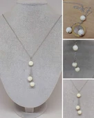 Sedef Taşı Beyaz Zincirli Kolye (14355) - 1