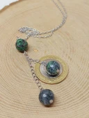 Anyolit (Rubizoit-Rubyzoisit) Taşı Zincirli Kolye (24065) thumbnail 3