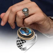 Mistik Topaz Taşlı Kordon Model 925 Gümüş Yüzük thumbnail 1