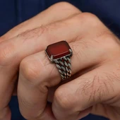 Kare Akik Taşlı 925 Gümüş Yüzük thumbnail 6