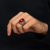 İsimli Kırmızı Taşlı 925 Gümüş Yüzük thumbnail 10