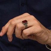 Akik Taşlı Kazaz Model 925 Gümüş Yüzük thumbnail 6