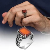 Kare Akik Taşlı 925 Gümüş Yüzük thumbnail 1