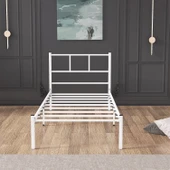 Karyola, Cemre Metal Karyola, 90X190 cm, Beyaz Renk thumbnail 4