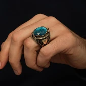 İsimli Mavi Taşlı 925 Ayar Gümüş Yüzük thumbnail 7