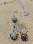 Afrika Turkuazı Taşı Zincirli Kolye (8984) thumbnail 3