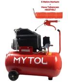 50 Litre Hava Kompresörü 8 Bar 2 Hp Yağlı  5 Metre Hortum Ve tabanca Hediye - 1