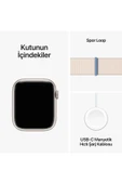 Apple Watch 9 45mm Yıldız Işığı Alüminyum Kasa ve Yıldız Işığı Spor Loop - 4