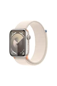 Apple Watch 9 45mm Yıldız Işığı Alüminyum Kasa ve Yıldız Işığı Spor Loop - 1