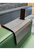 ARKITEKT EX Telefon Tutuculu Ahşap Katlanır Portatif  Organizer Yan Sehpa Kaydırmaz Deri Yüzeyli - 2