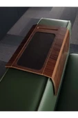 ARKITEKT EX Telefon Tutuculu Ahşap Katlanır Portatif  Organizer Yan Sehpa Kaydırmaz Deri Yüzeyli - 3