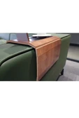 ARKITEKT EX Telefon Tutuculu Ahşap Katlanır Portatif  Organizer Yan Sehpa Kaydırmaz Deri Yüzeyli - 4