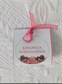 Özel Tasarım Hazır Paketlenmiş Kınamıza Hoşgeldiniz Yazılı Hediyelik Dağıtmalık Kına 100 Adet - 5