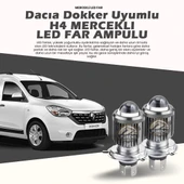 Dacia Dokker Için Uyumlu Şimşek Etkili Mercekler Led Xenon Far Çift Renk - 1