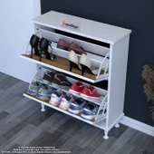 Modilayn UMAY Antre Hol 72 x 90 x 25, 5 cm’ lik 2 Düşer Kapak 4 Raf Göz Raf Bölmeli Ayakkabılık - 2