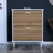 Modilayn UMAY Antre Hol 72 x 90 x 25, 5 cm’ lik 2 Düşer Kapak 4 Raf Göz Raf Bölmeli Ayakkabılık - 1