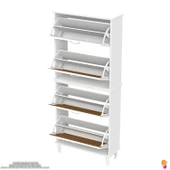 Modilayn UMAY' 2 Li Kapı Önü 72 x 168 x 25, 5 cm’ lik 4 Düşer Kapak 8 Göz Bölmeli Ayakkabılık - 7