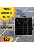Suneco 120W 125W Watt Half-Cut Monokristal Solar Güneş Paneli A Sınıf 12 Volt - 1