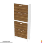 Modilayn UMAY' 2 Li Kapı Önü 72 x 168 x 25, 5 cm’ lik 4 Düşer Kapak 8 Göz Bölmeli Ayakkabılık - 6