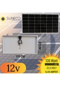 Suneco 135W 150W Half-Cut Watt Monokristal Solar Güneş Paneli A Sınıf 12 Volt - 1