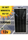 Suneco 245 Watt Halfcut Monokristal Solar Güneş Paneli A Sınıf 12 Volt 205 230 watt - 1
